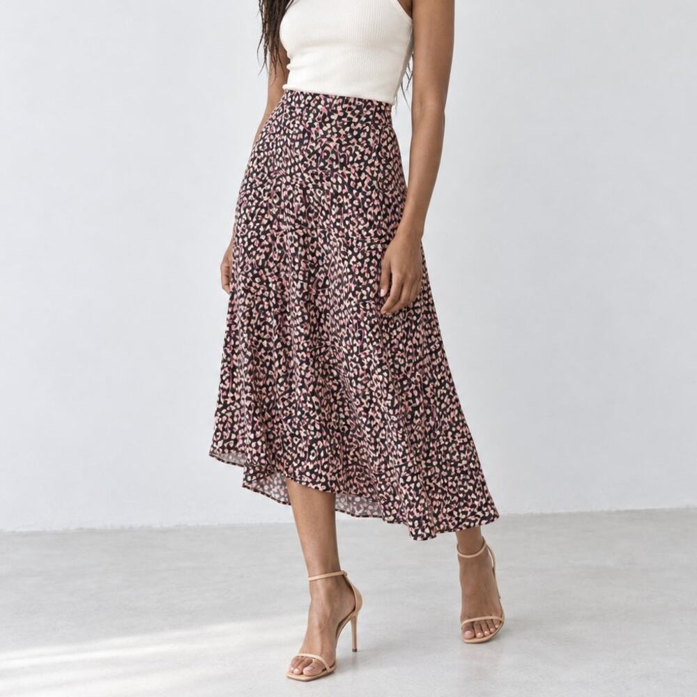 Isabel Marant Lisanne Floral-Print Silk Midi Skirt Womens FR42/XL NWT